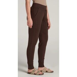 American Tall Lounge Jogger Pants Womens Size Large Tall Brown Pull On Pockets